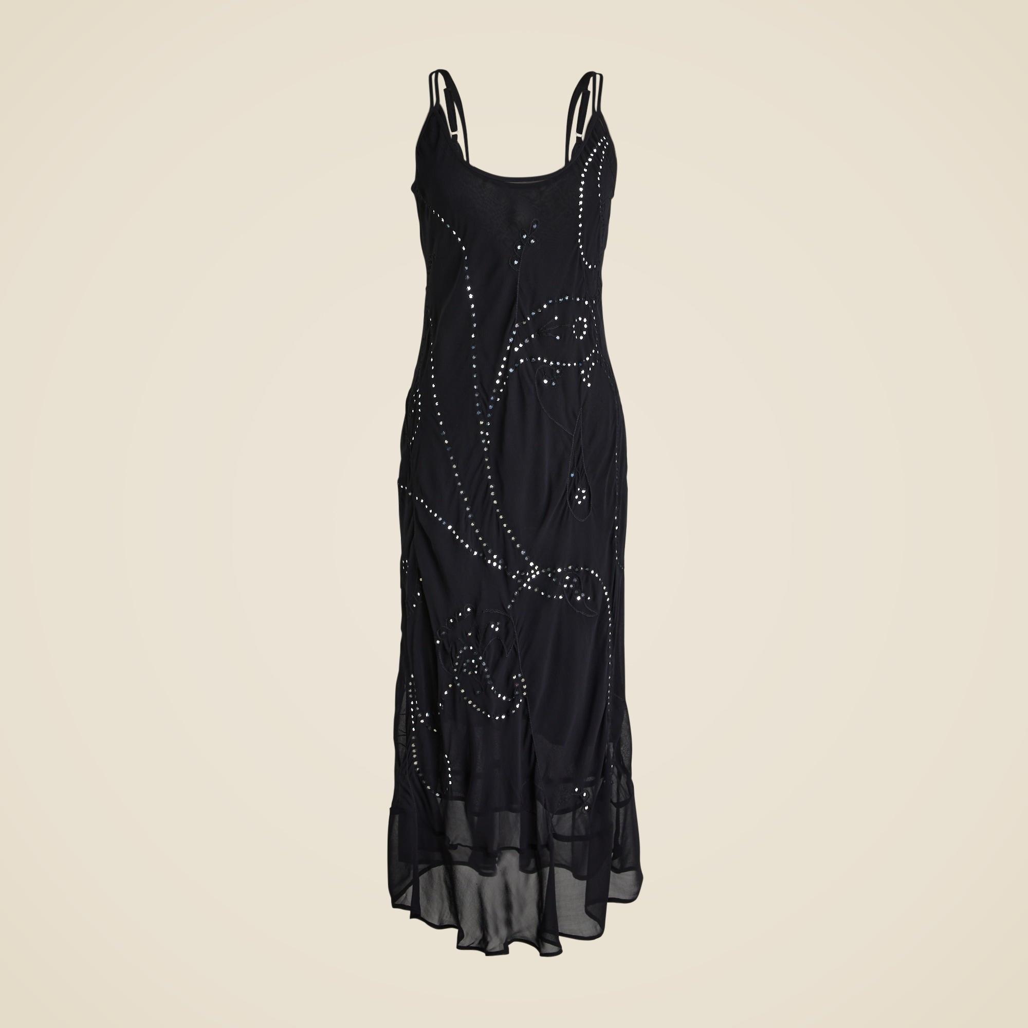 Maryam Nassir Zadeh X J.Crew embellished bias-cut slip dress in chiffon Product Image