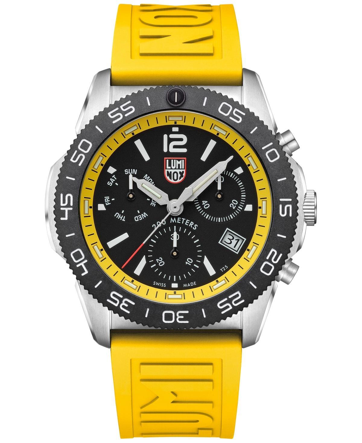 Luminox Mens Swiss Chronograph Pacific Diver Yellow Rubber Strap Watch 44mm Product Image