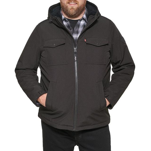 Big & Tall Levis Sherpa-Lined Hooded Softshell Utility Jacket, Mens Product Image