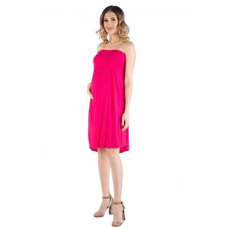 Maternity 24Seven Comfort Apparel Strapless Mini Dress, Womens Product Image