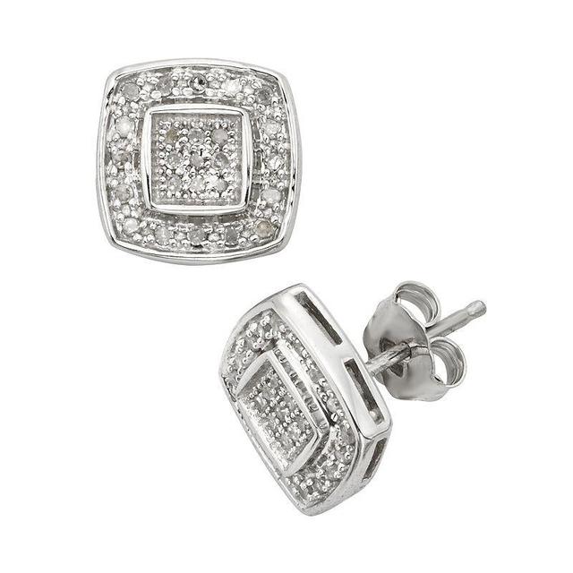 Jewelexcess Sterling Silver 1/4-ct. T.W. Diamond Halo Stud Earrings, Womens, White Product Image