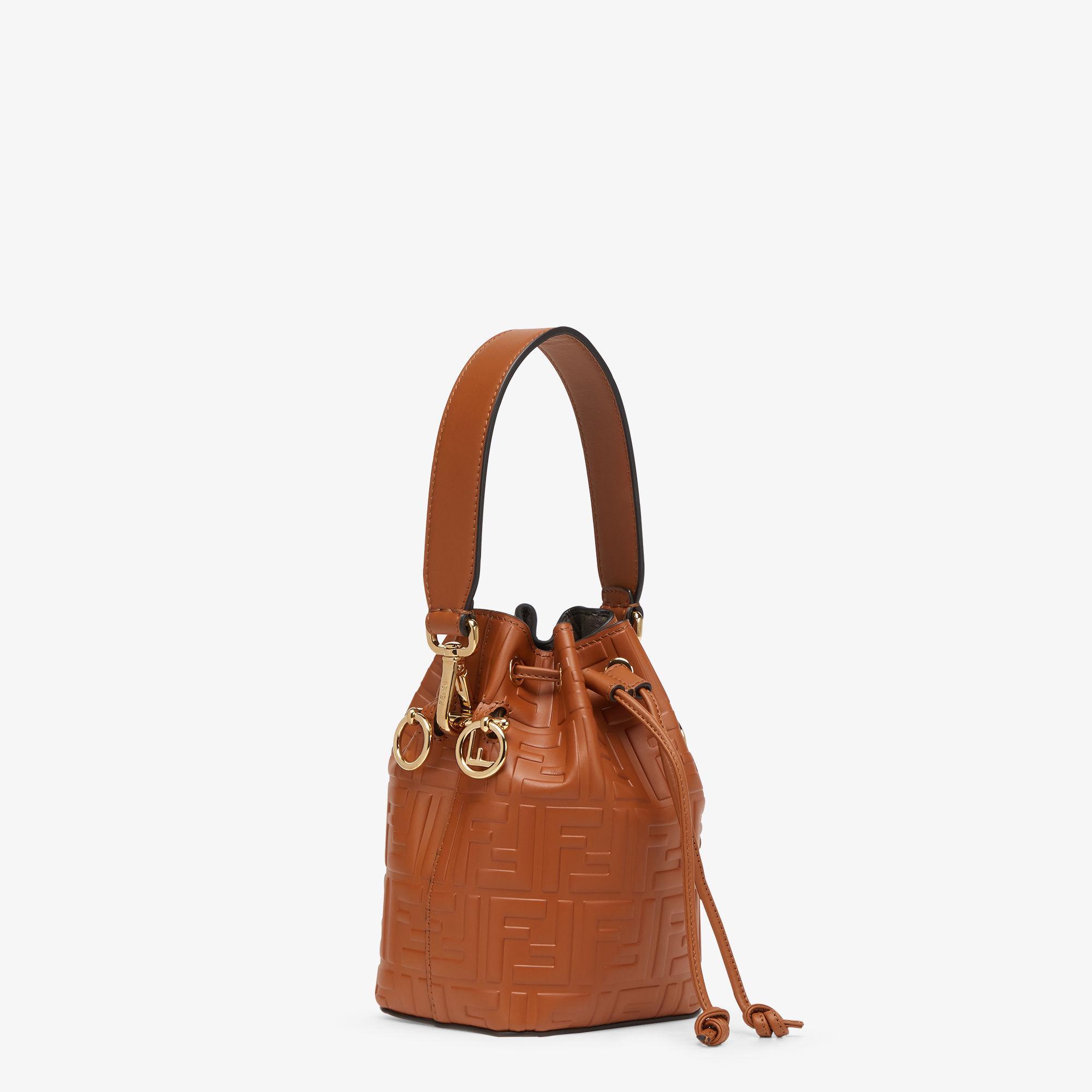 Mon TresorBrown leather mini-bag with FF motif Product Image