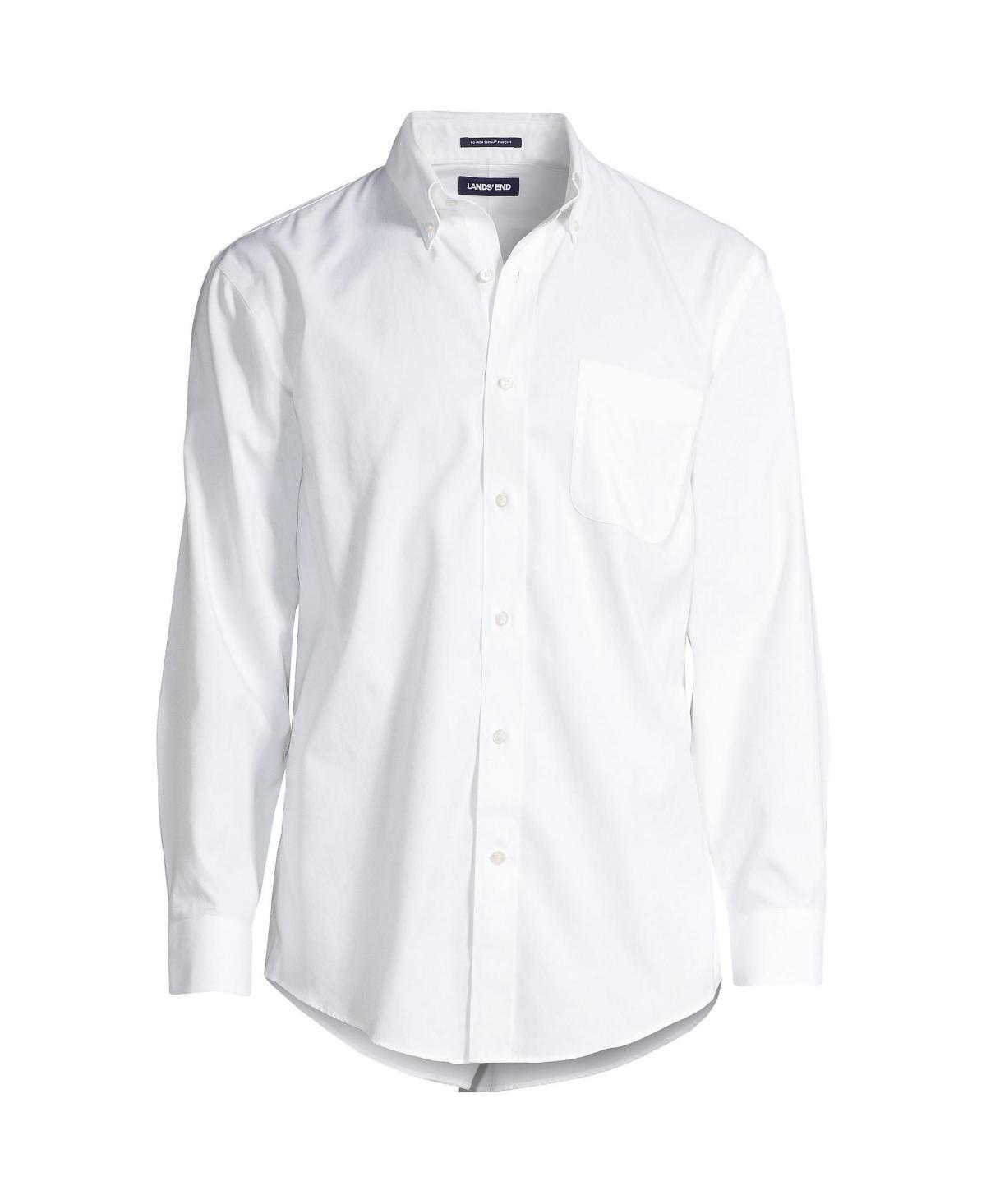 Lands End Mens Traditional Fit Solid No Iron Supima Pinpoint Button-down Collar Dress Shirt Product Image