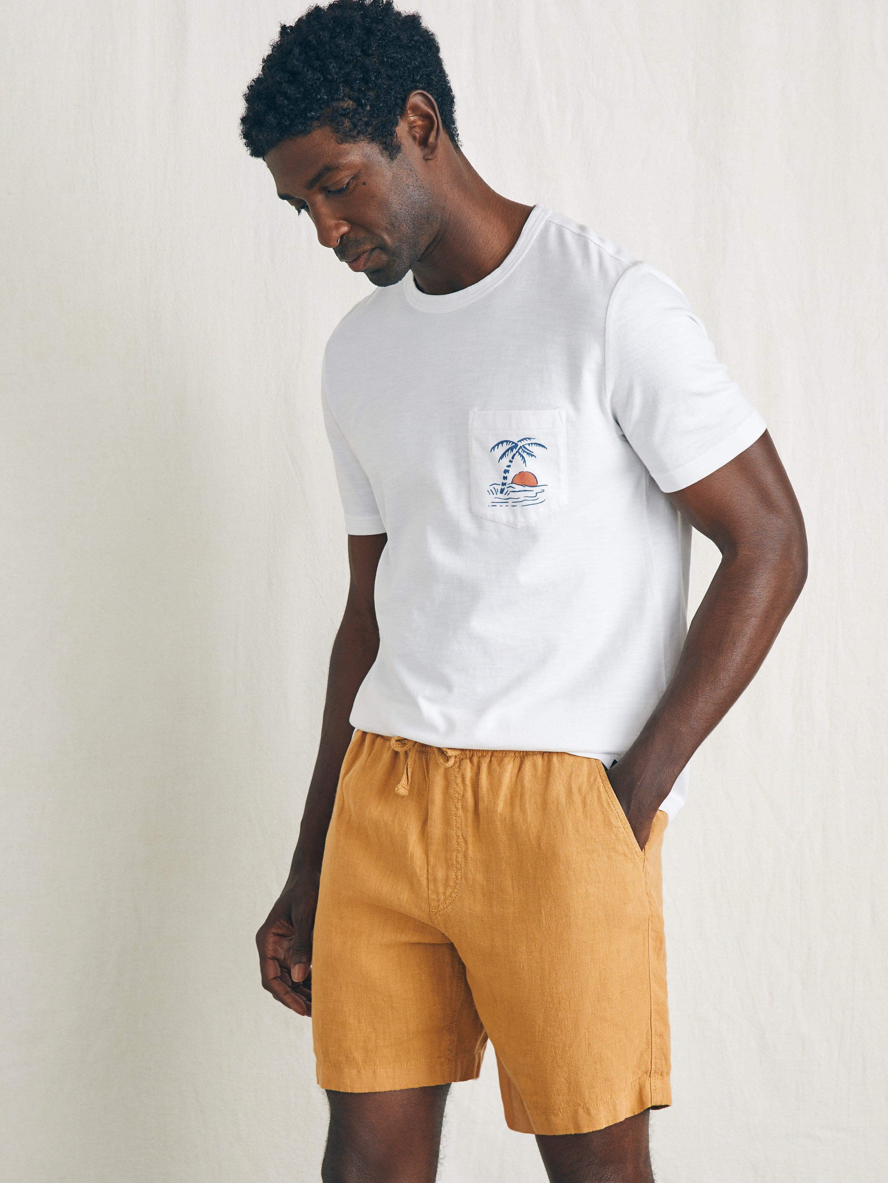 Essential Linen Short (6.5" Inseam) - Sunset Gold Male Product Image