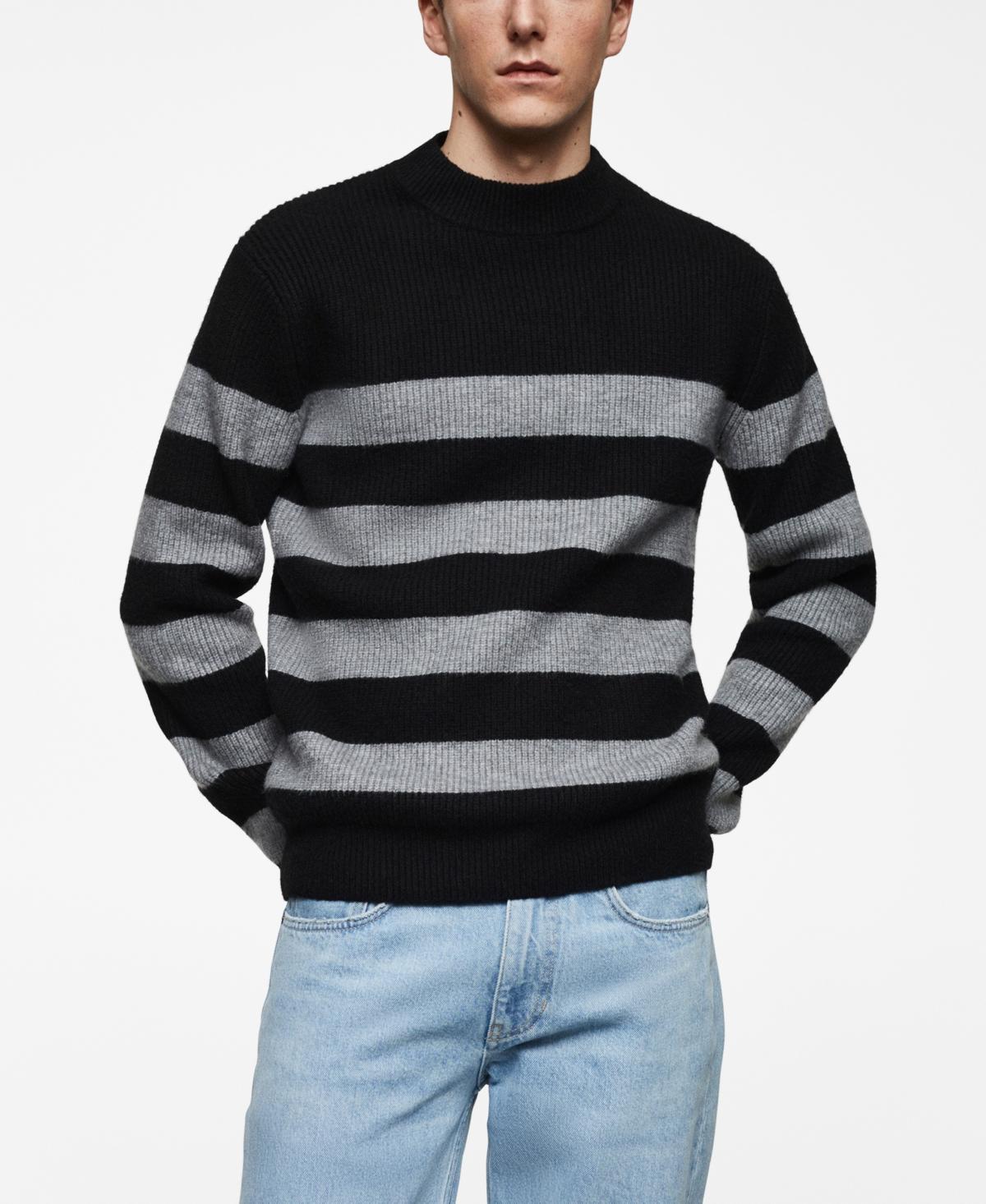 Mango Mens Striped Perkins Collar Sweater Product Image