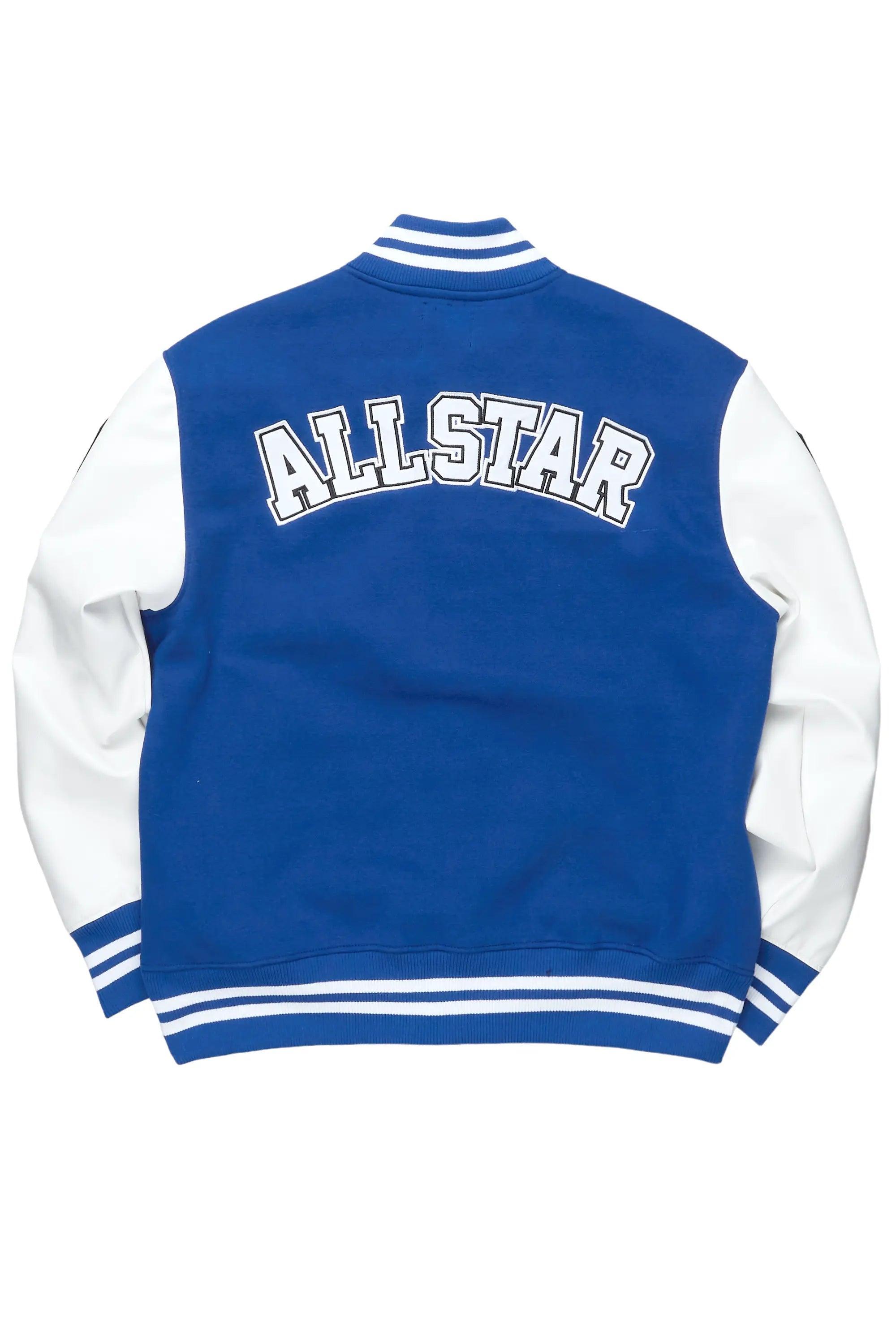 Tacey Royal Blue Varsity Jacket Male Product Image