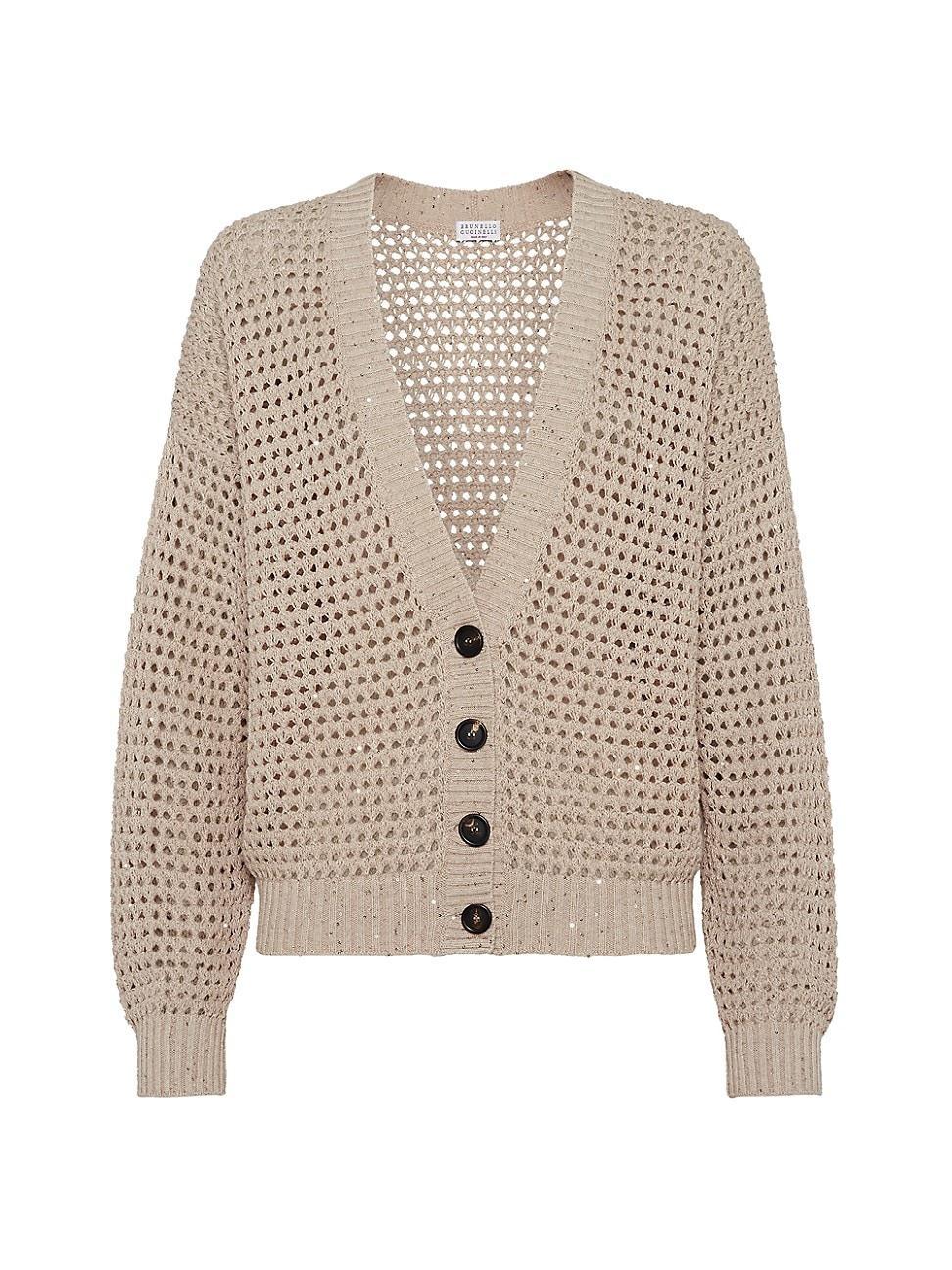 Womens Cotton Dazzling Net Cardigan Product Image