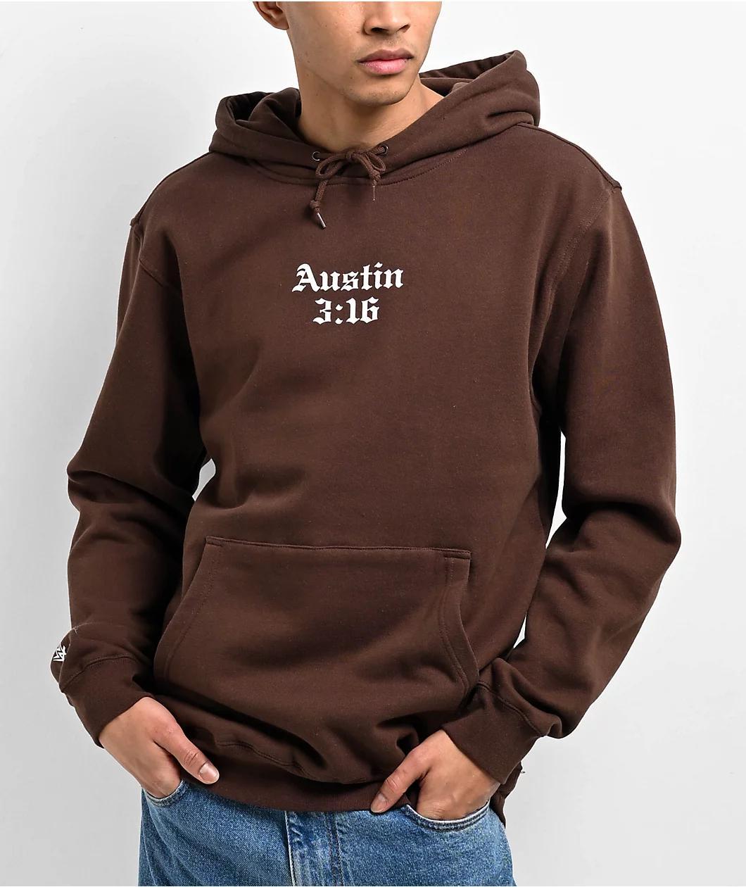 Primitive x WWE Austin Chrome Brown Hoodie Product Image