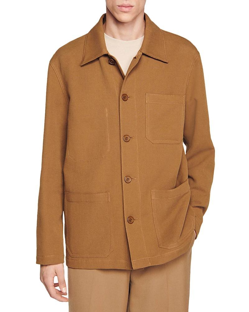 Sandro Twill Solid Worker Jacket Product Image