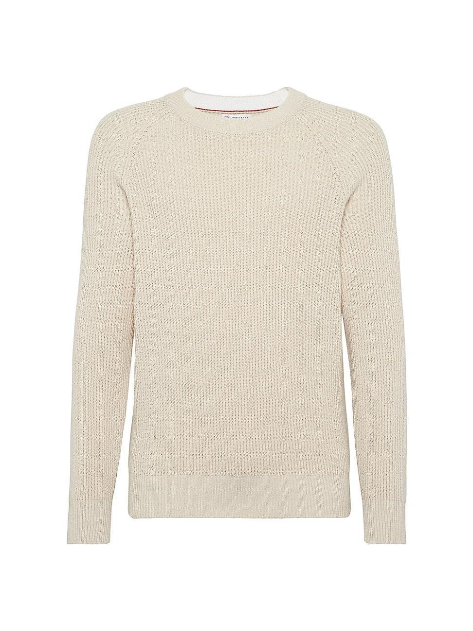 Mens Cotton Ribbed Crewneck Sweater Product Image