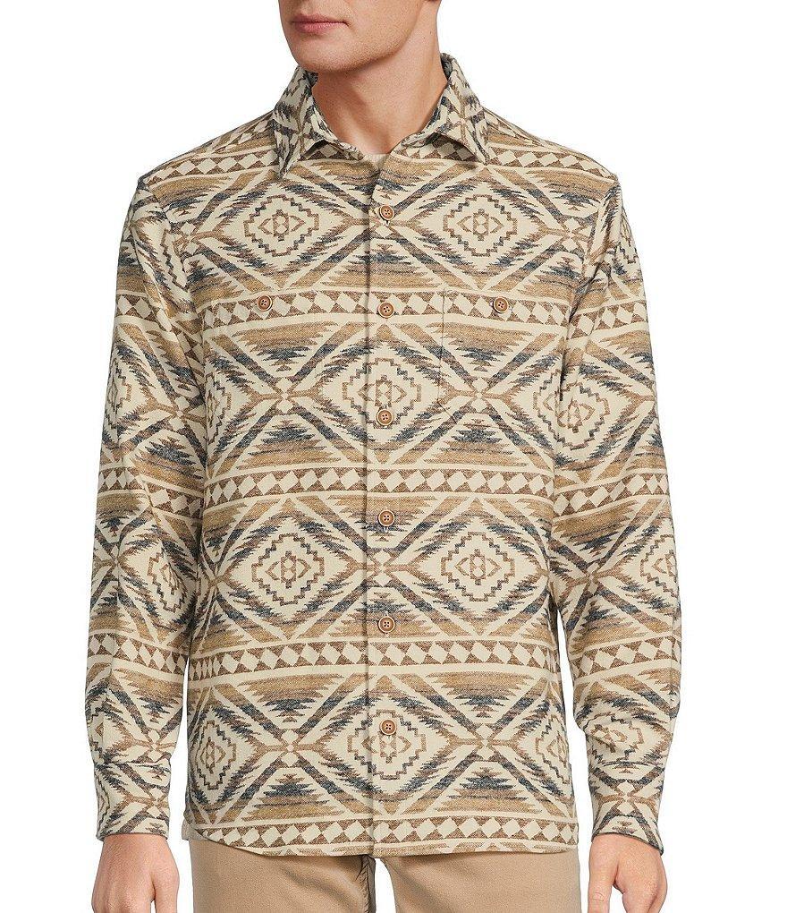 Nomad Collection Long Sleeve Brushed Jacquard Southwest Diamond Shirt Jacket Product Image