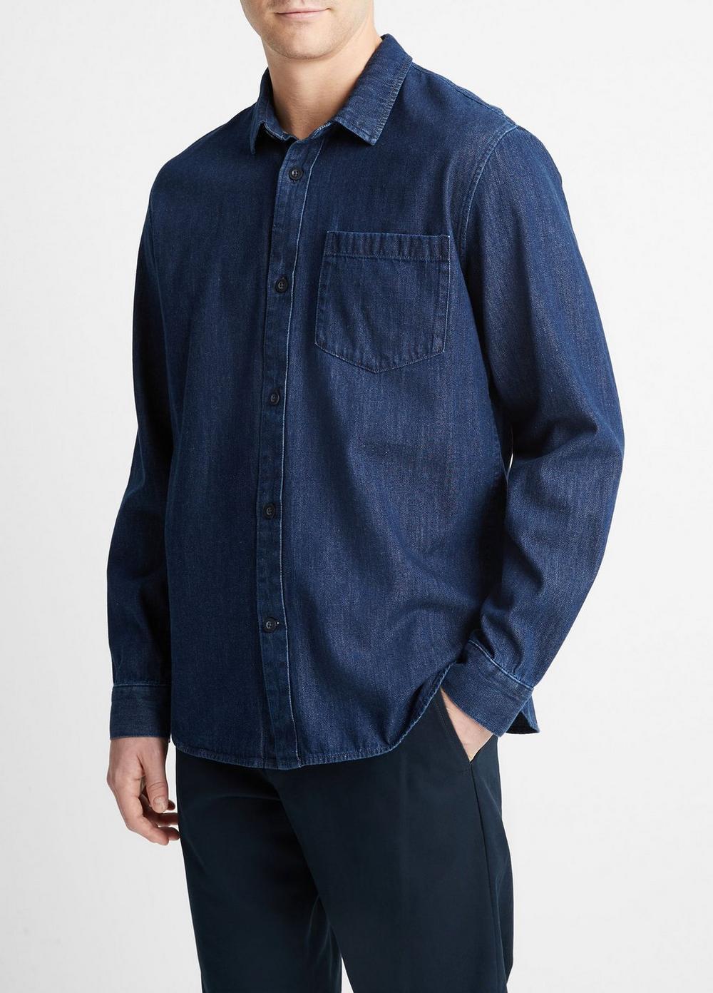 Denim Long-Sleeve Shirt Product Image