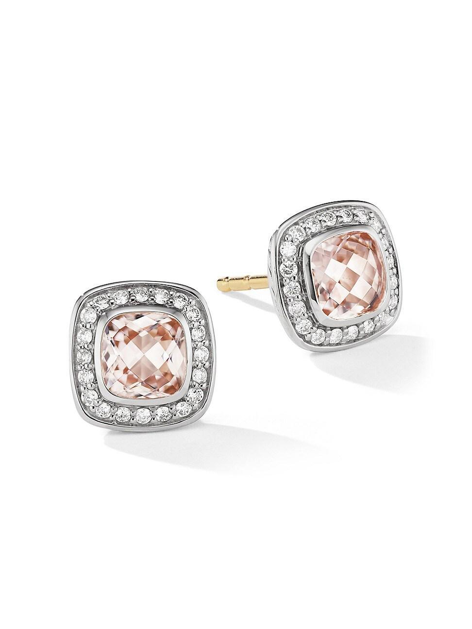 Womens Petite Albion Stud Earrings With Gemstone & Pav Diamonds Product Image