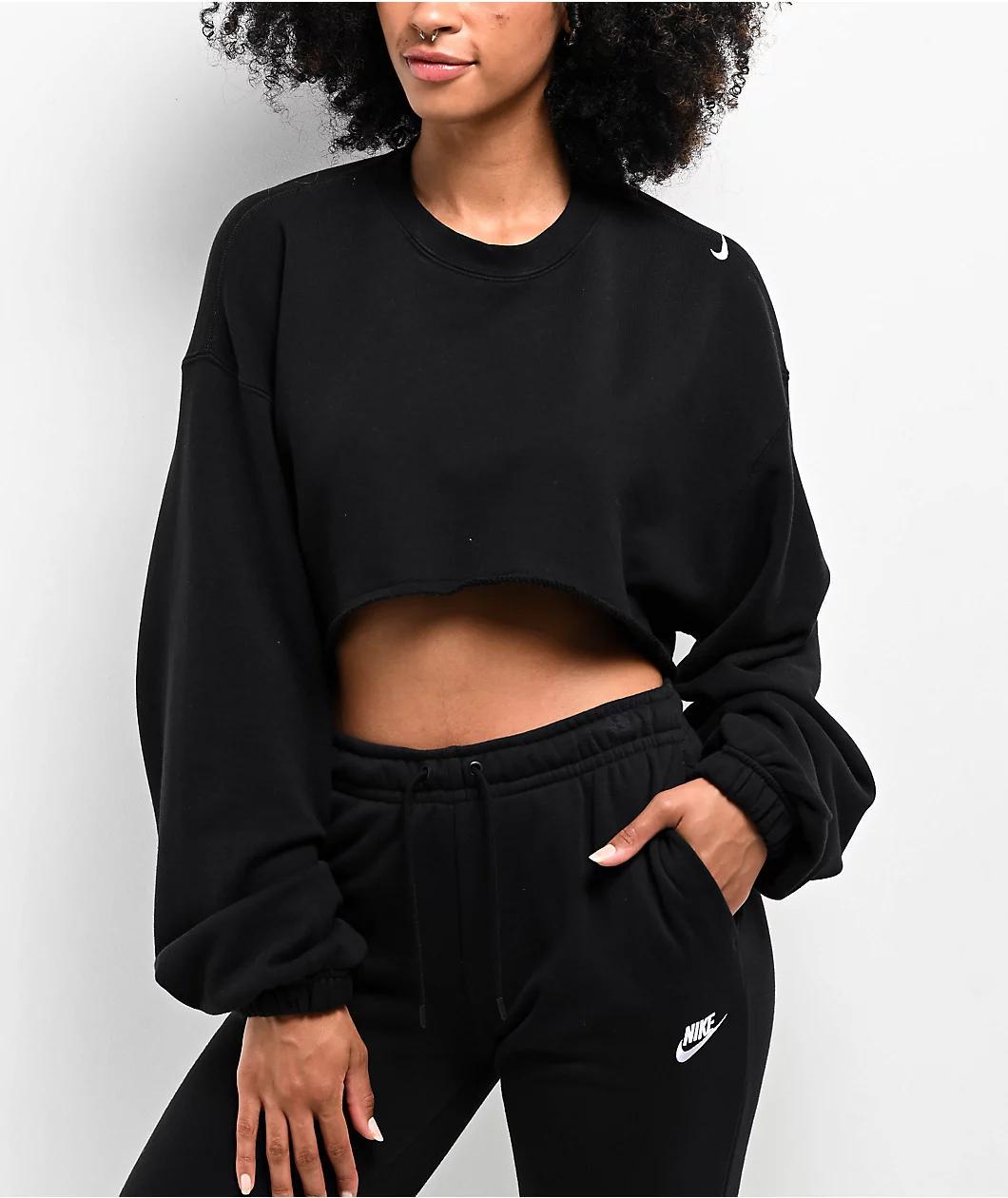 Nike Sportswear French Terry Black Oversized Shrug Sweatshirt product image