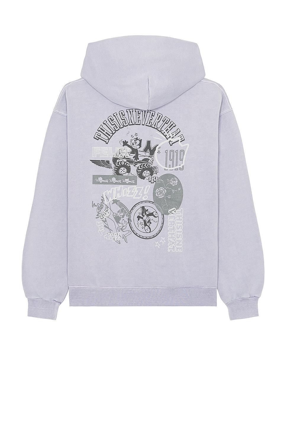 thisisneverthat x Felix The Cat Archive Hoodie in Pale Purple - Lavender. Size M (also in L). Product Image