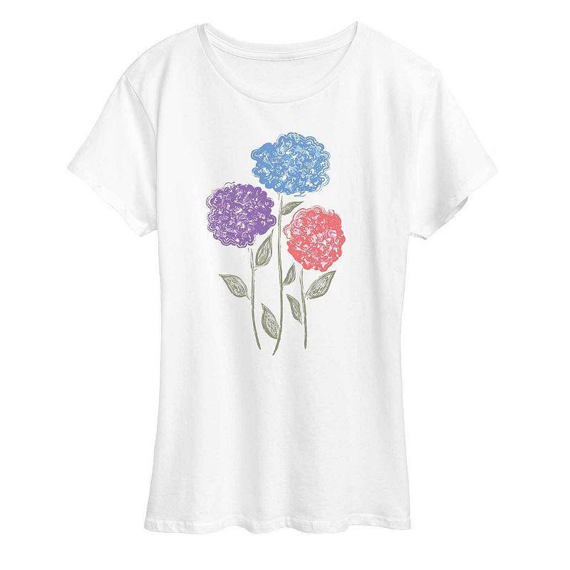 Womens Hydrangeas Graphic Tee, Girls Product Image