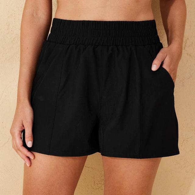 Womens 3 High Waist Swim Board Shorts with Pockets - Shade & Shore Black XL Product Image