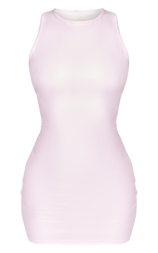 Petite Pink Snatched Sculpt Racer Bodycon Dress Product Image