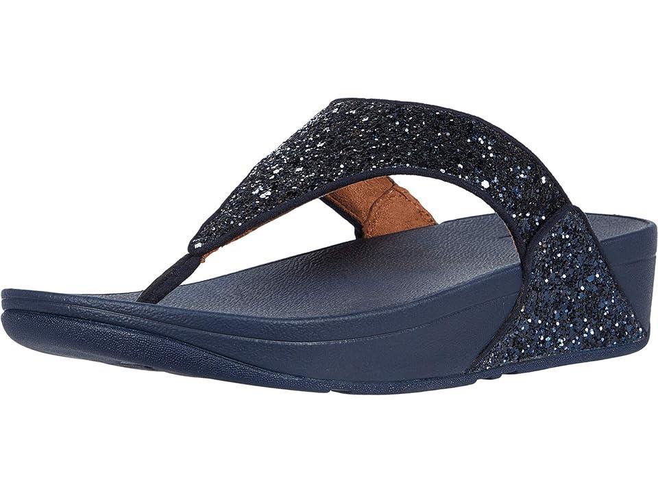 FitFlop Lulu Glitter Toe-Thongs (Black Glitter) Women's  Shoes Product Image