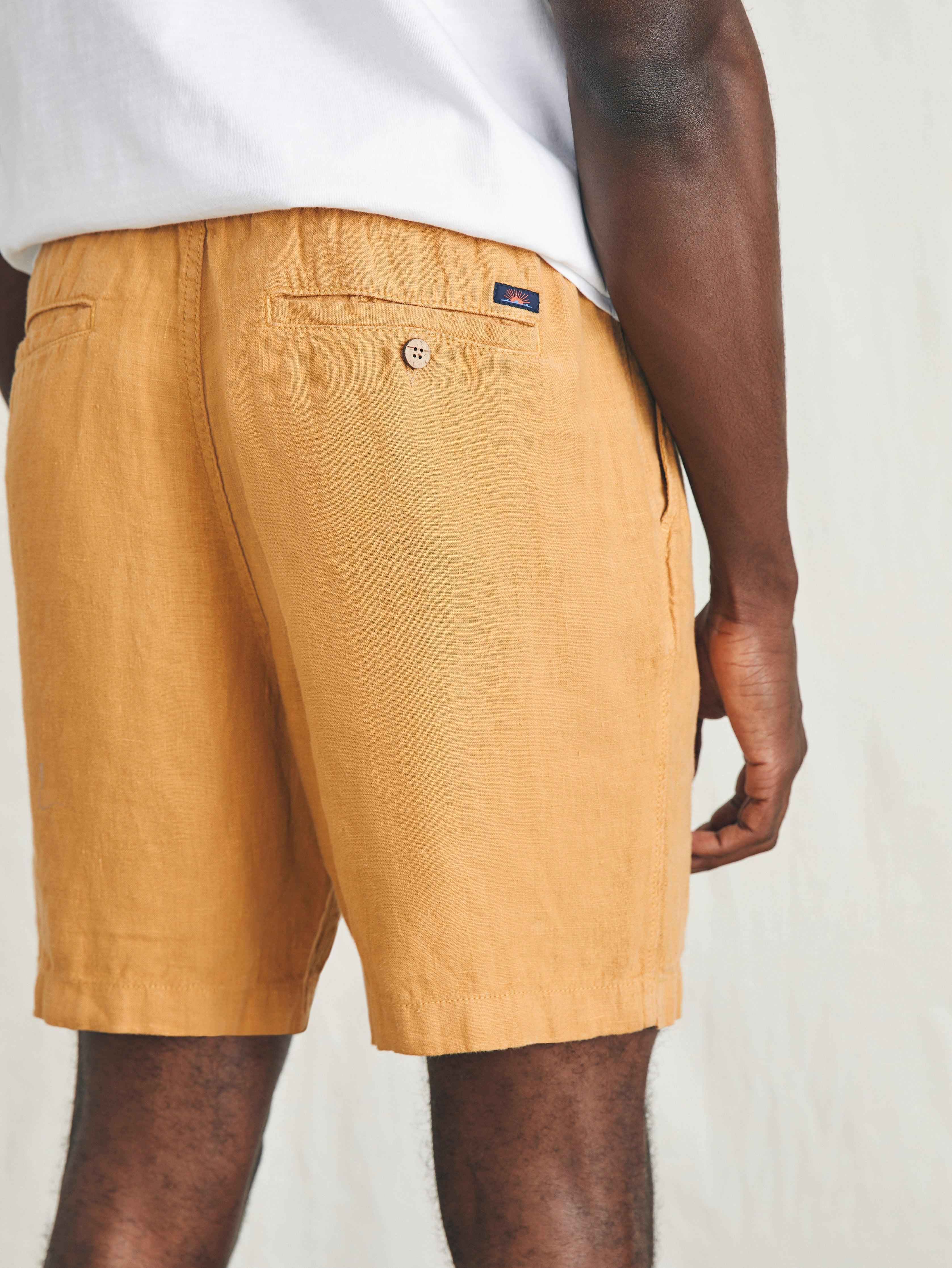 Essential Linen Short (6.5" Inseam) - Sunset Gold Male Product Image