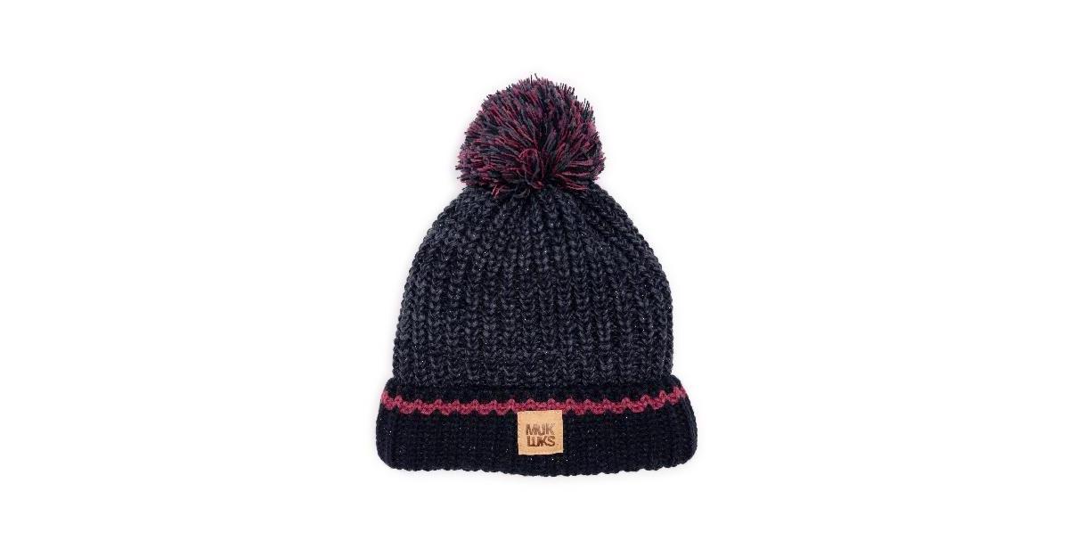 Muk Luks Womens Marled Chunky Stitch Hat - Ebony Product Image