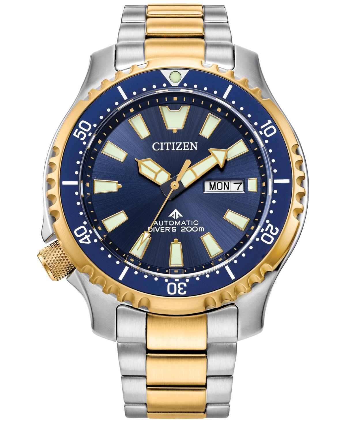 Men's Citizen Promaster Diver Two-Tone Automatic Watch with Green Dial (Model: Ny0151-59X) Product Image