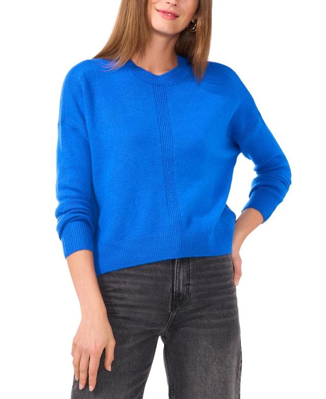 Vince Camuto Womens Ribbed Crewneck Long-Sleeve Sweater Product Image