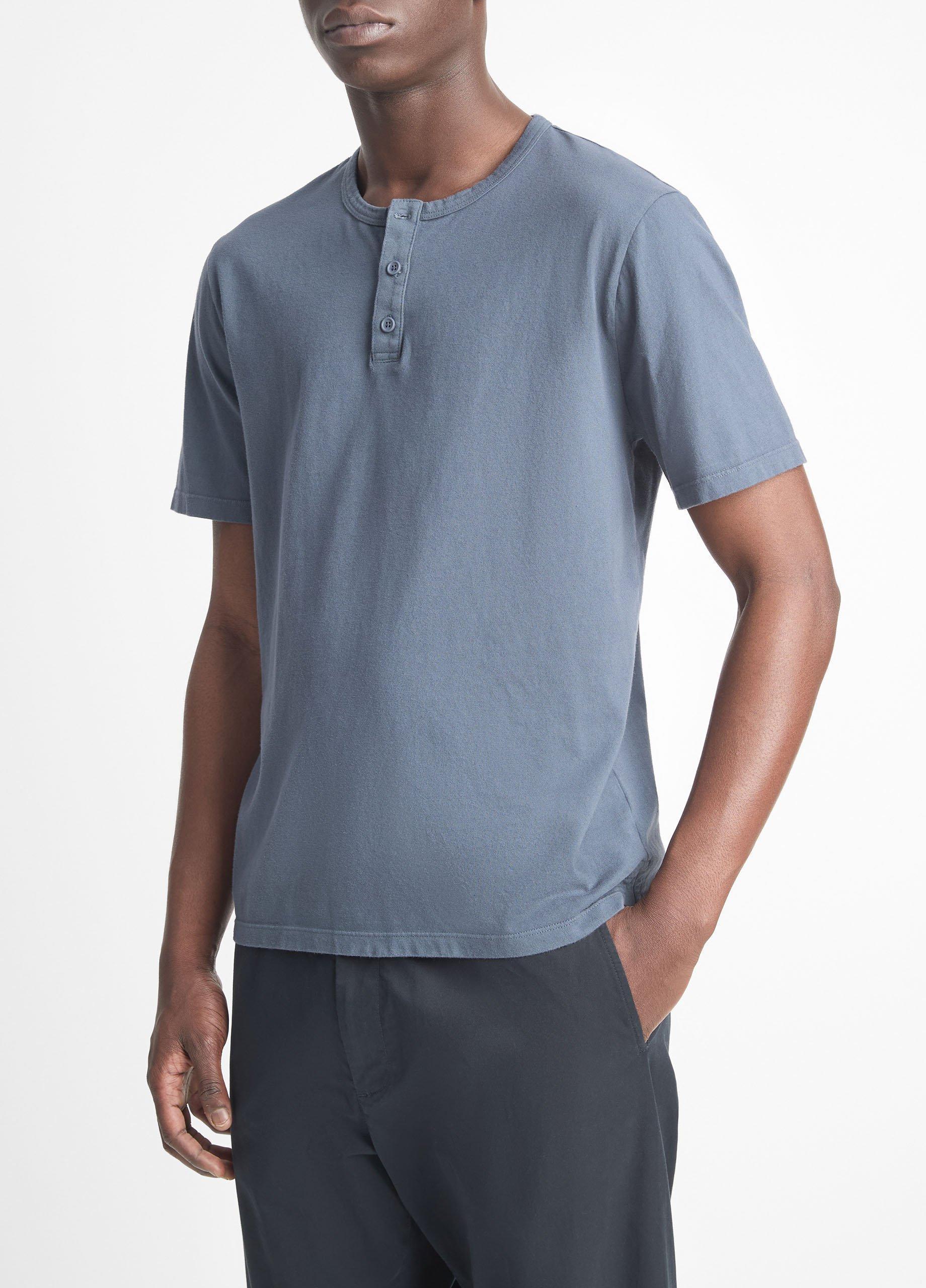 Garment Dye Cotton Short-Sleeve Henley Product Image