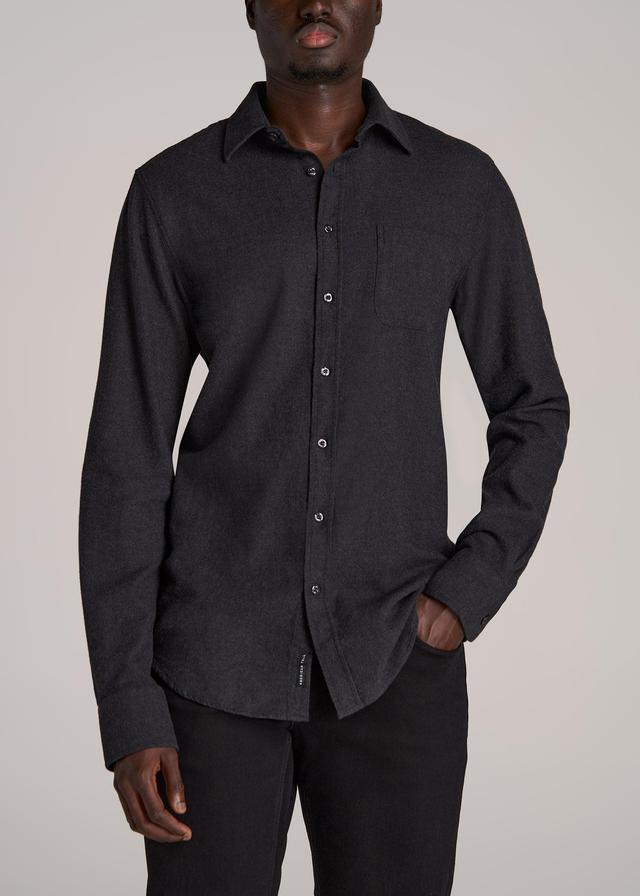 Nelson Flannel Shirt for Tall Men in Charcoal Mix Male Product Image