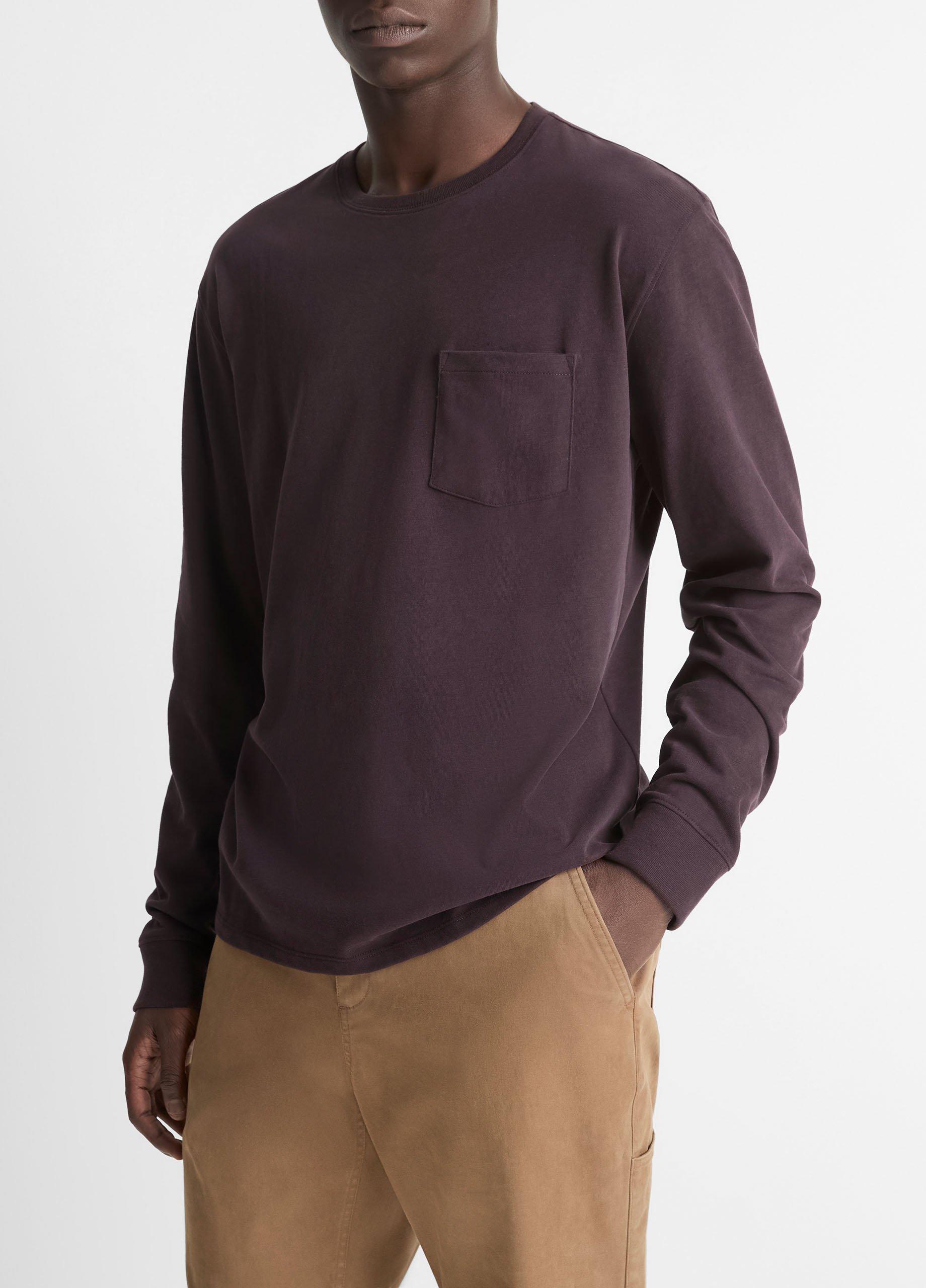 Sueded Jersey Long-Sleeve Pocket T-Shirt Product Image