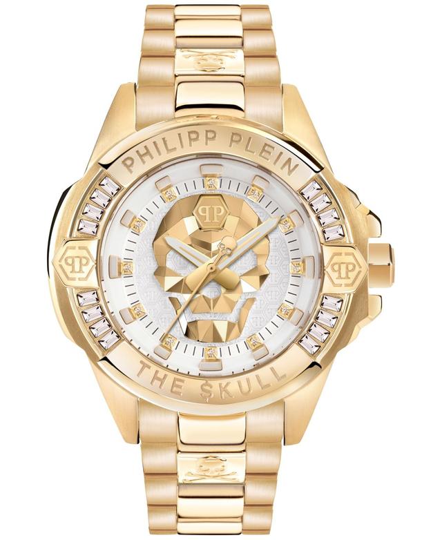 Philipp Plein Mens The $kull Gold Ion-Plated Stainless Steel Bracelet Watch 41mm Product Image