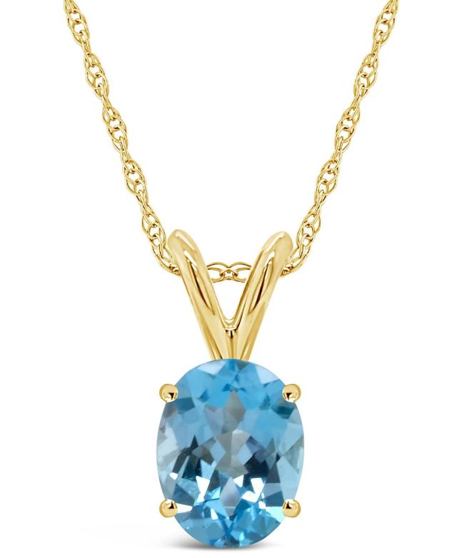 Celebration Gems 14k Gold Gemstone Pendant Necklace, Womens Blue Product Image