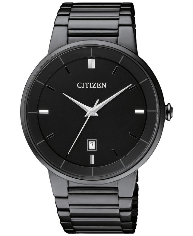 Citizen Mens Quartz Black Ion-Plated Stainless Steel Bracelet Watch 40mm BI5017-50E Product Image