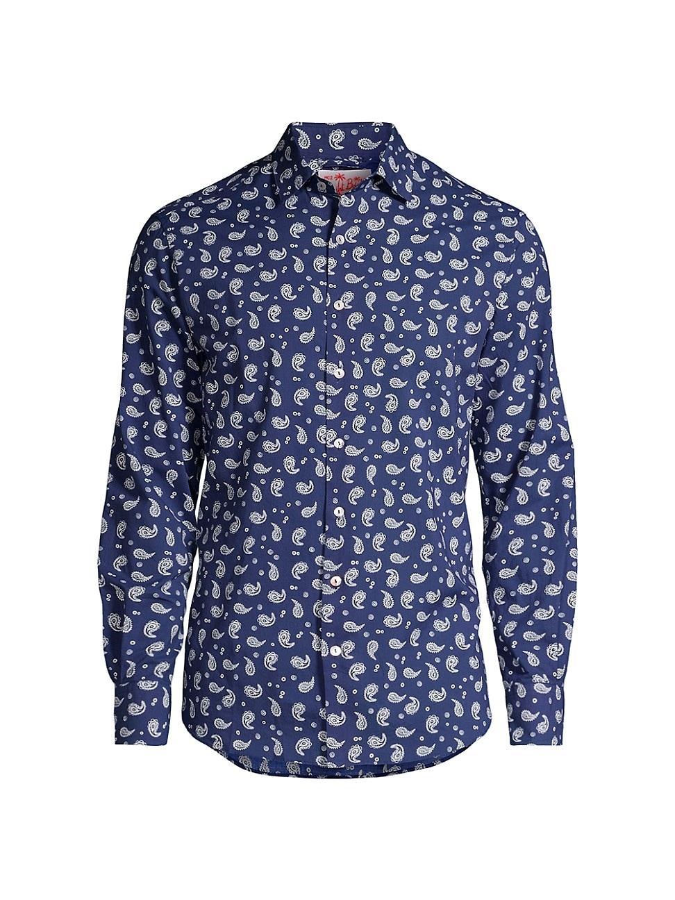 Mens Sikelia Bandana Paisley Button-Front Shirt Product Image