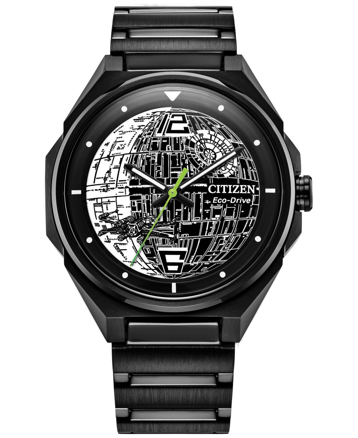 Citizen Mens Star Wars Collection Death Star 2 Three Hand Black Stainless Steel Bracelet Watch Product Image