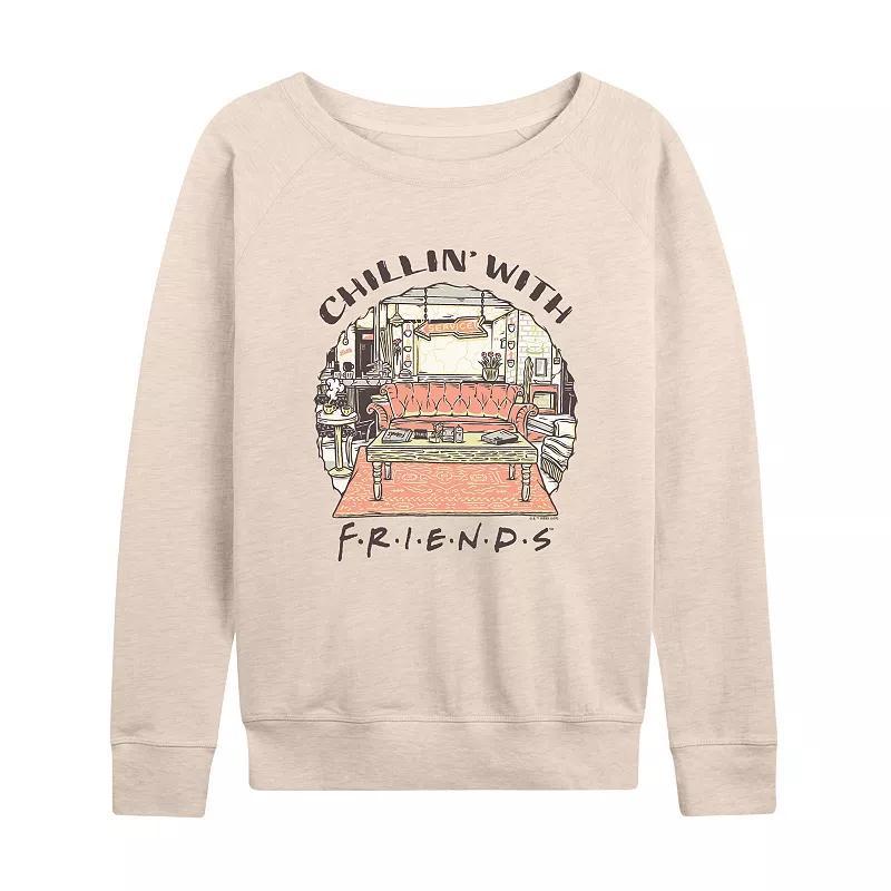 Womens Friends Chillin With Friends Lightweight French Terry Sweatshirt Brown Product Image