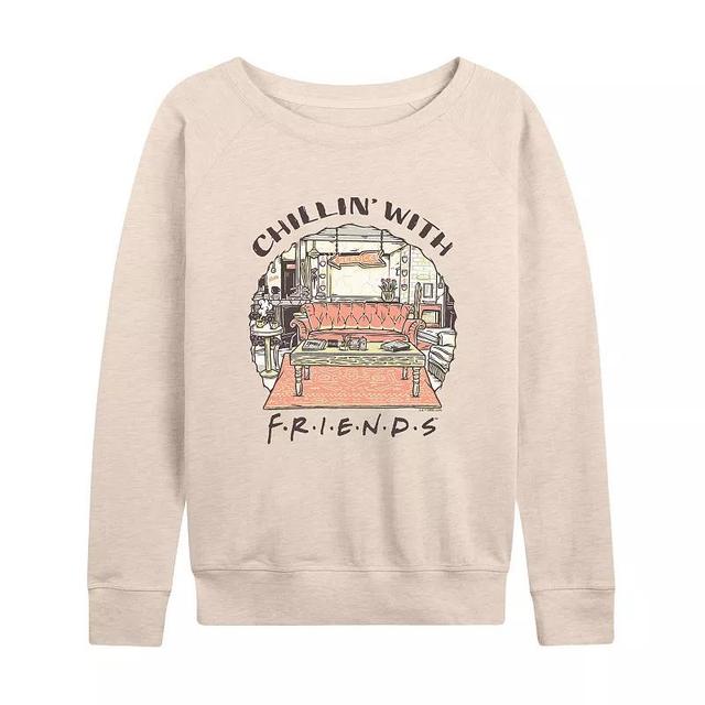 Womens Friends Chillin With Friends Lightweight French Terry Sweatshirt Brown Product Image