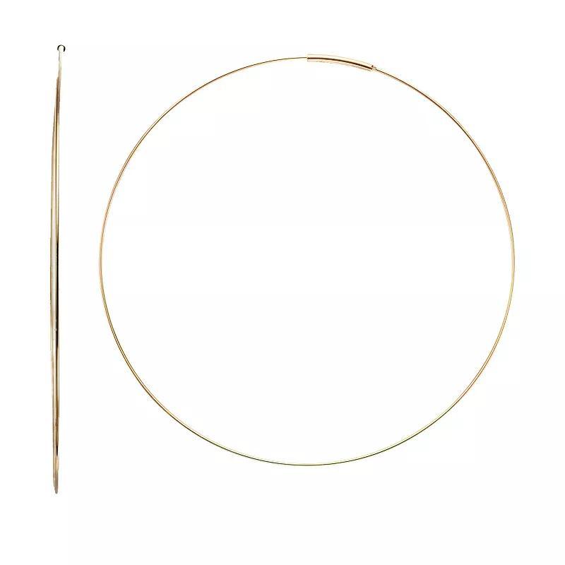 14k Gold 60 mm Endless Hoop Earrings, Womens Product Image