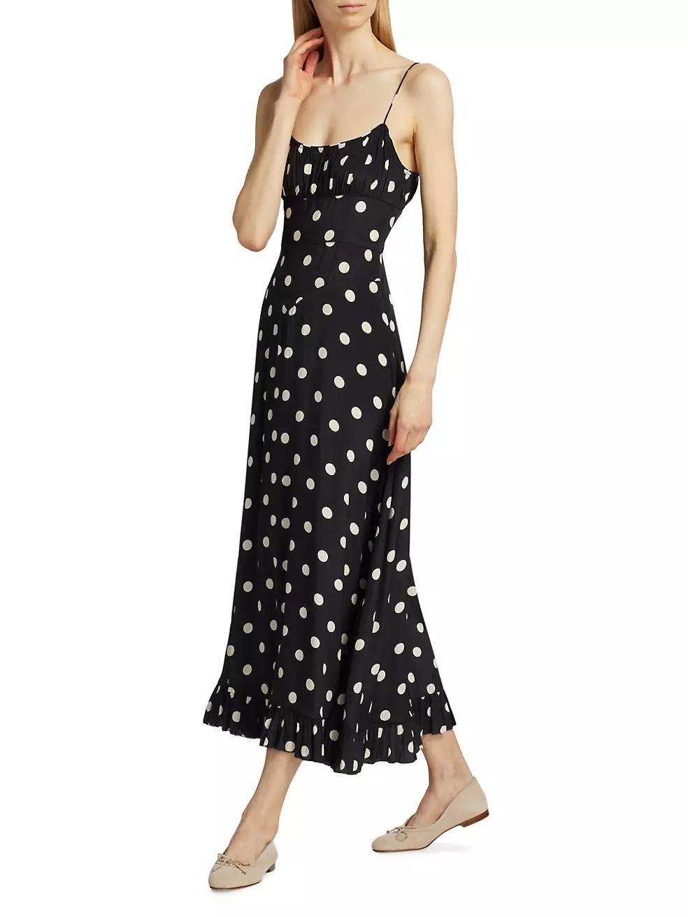 Rosaria Polka Dot Ruched Bust Maxi Dress Product Image