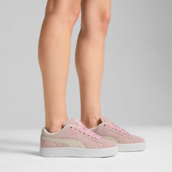 PUMA Suede XL Lace Women's Sneakers in Mauve Mist/White Product Image