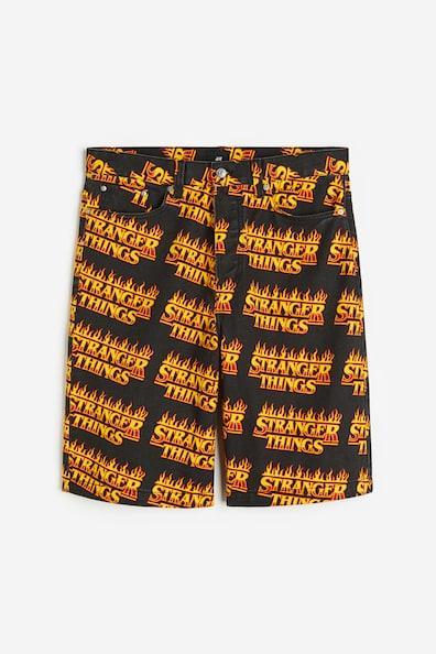 Loose Fit Printed Twill Shorts Product Image