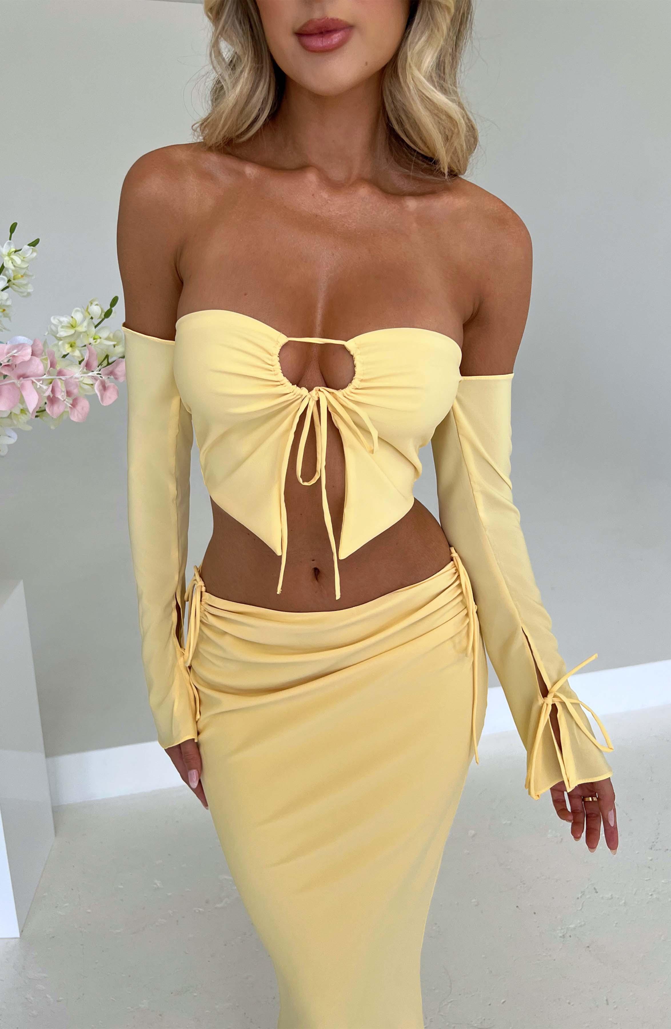 Tana Maxi Skirt - Lemon Product Image