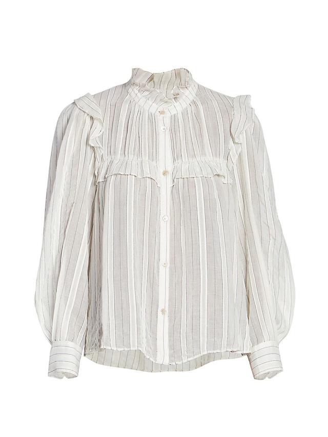 Isabel Marant toile Idety Stripe Ruffle Shirt Product Image