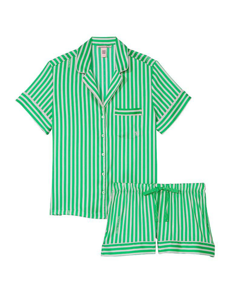 Glazed Satin Short Pajama Set Product Image