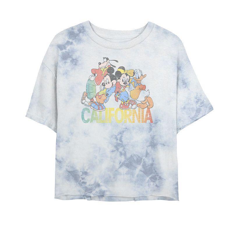 Juniors Disney Mickey & Friends California Group Shot Bombard Wash Crop Graphic Tee, Womens Product Image