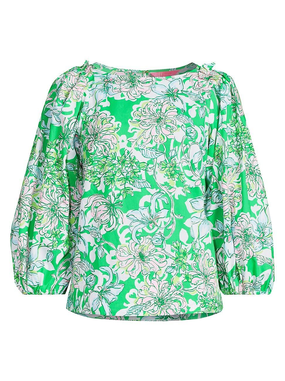 Womens Barbara Floral Boatneck Blouse Product Image