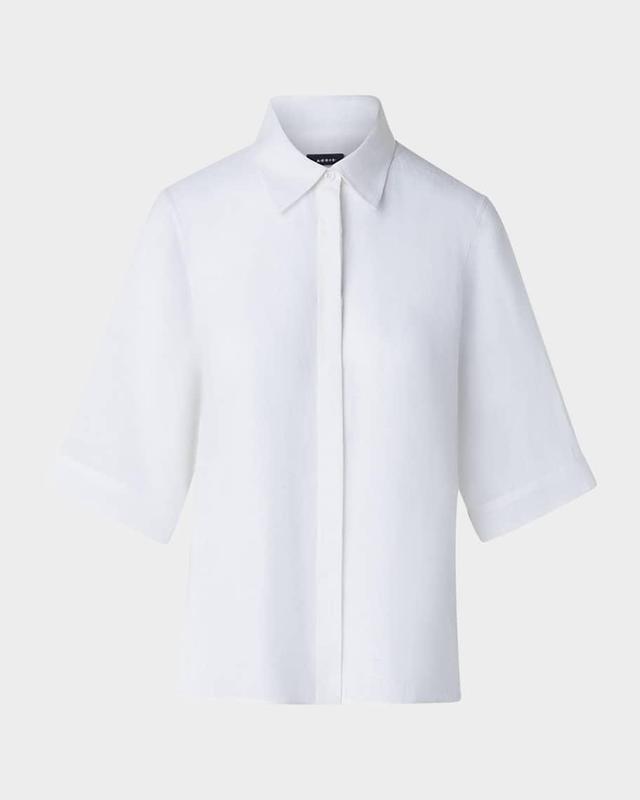 Linen Voile Collared Boxy Shirt Product Image