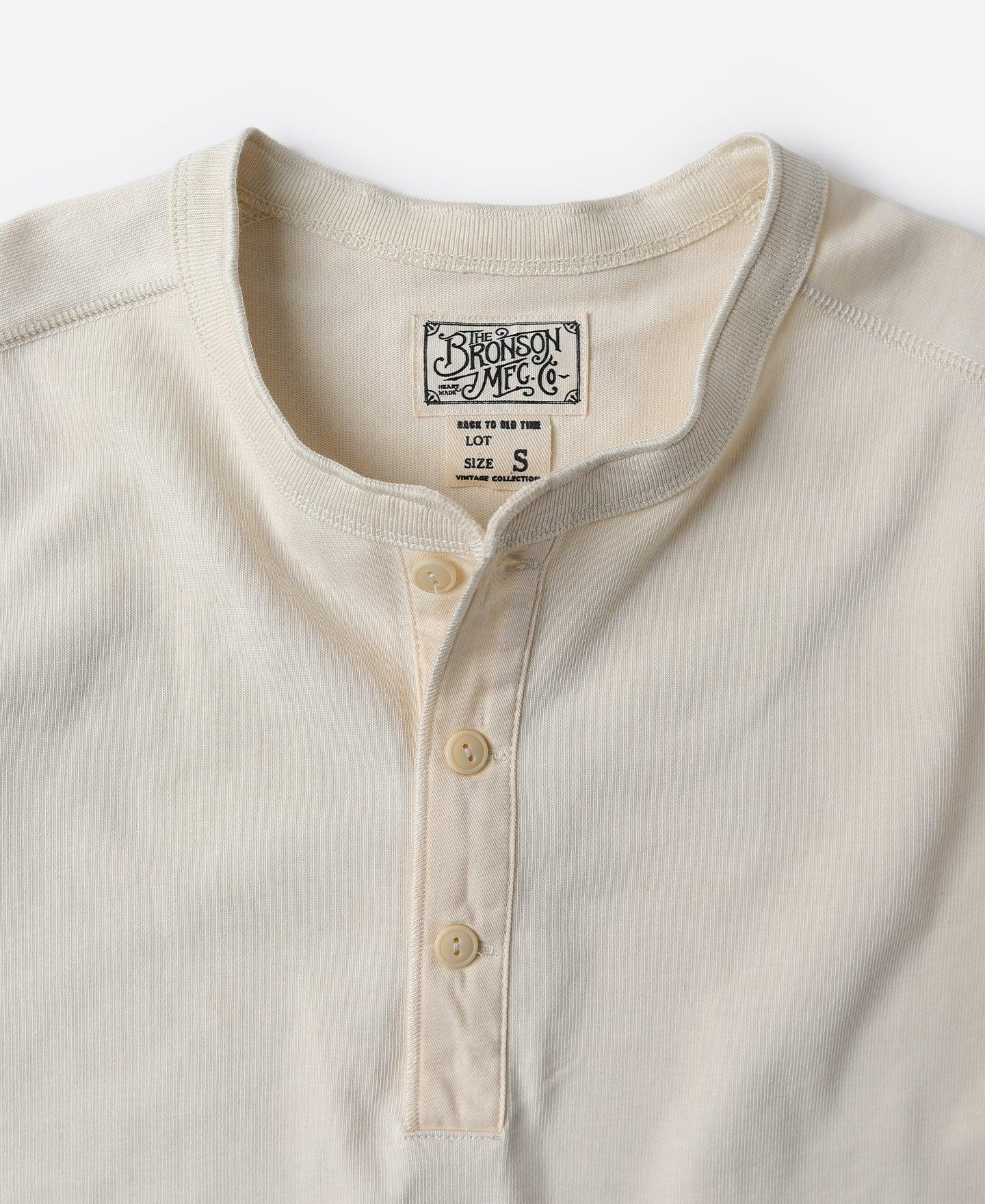 Vintage Long Sleeve Henley Shirt - Apricot Product Image