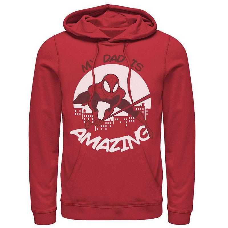 Mens Marvel Fathers Day My Dad Is Amazing Spider-Man Action Pose Hoodie Product Image