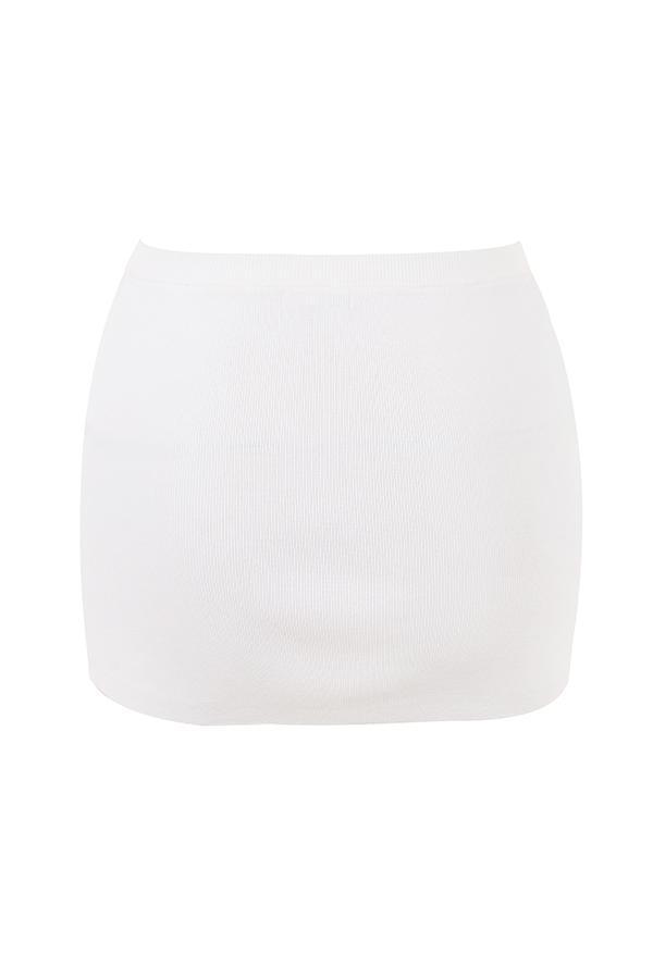 Mariella White Knit Mini Skirt Product Image